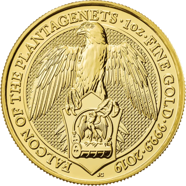 Graded Gold Queen's Beasts Falcon of the Plantagenets 2019