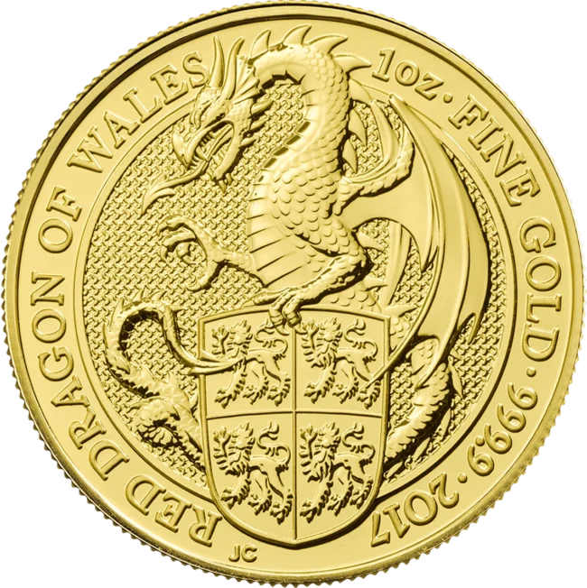Graded Gold Queen's Beasts Red Dragon of Wales 2017