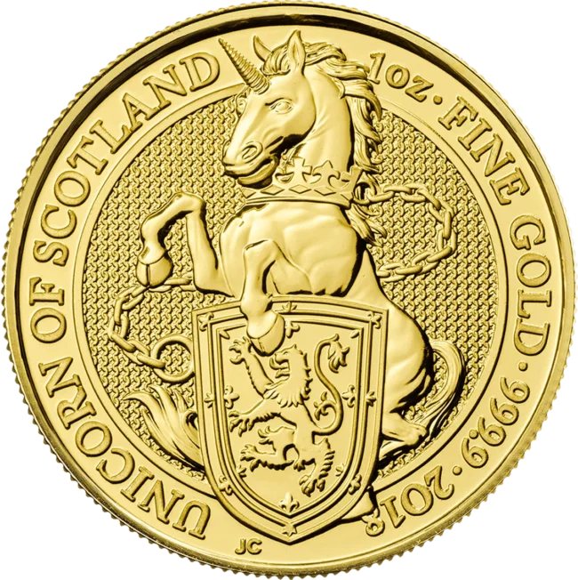 Graded Gold Queen's Beasts Unicorn of Scotland 2018